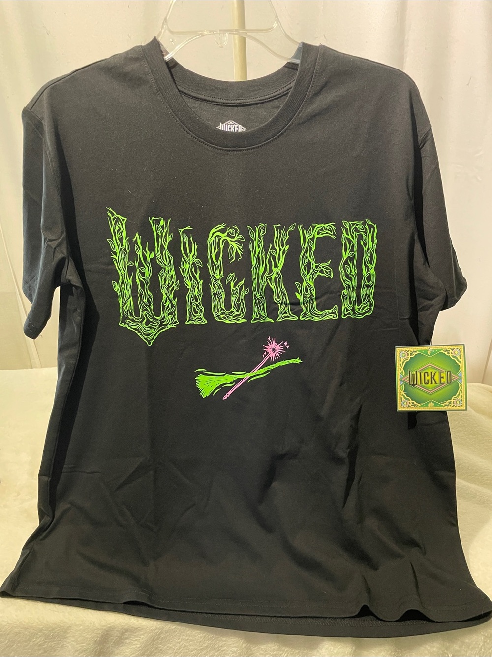 WICKED Short-Sleeve Tee - Black with Neon Green Print